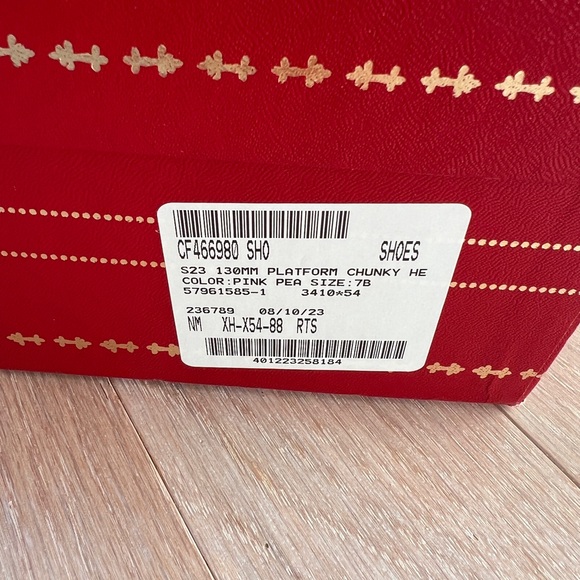 Rene Caovilla Platform Chunky Heel 130mm Size 37 Pink Pea - Picture 8 of 8